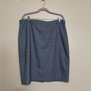 Banana Republic blue-gray Checkered Pencil Skirt